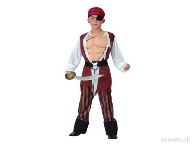 Fasnacht Pirat mit Muskel-Shirt L