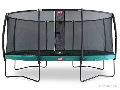 BERG Trampolin Grand Champion Regular 520 Green + Sicherheitsnetz Deluxe