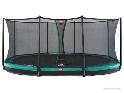 BERG Trampolin Grand Favorit InGround 520 Green + Sicherheitsnetz Comfort