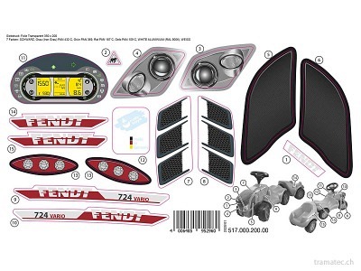 Rolly Toys Ersatzteil Aufkleber für Minitrac Fendt 724