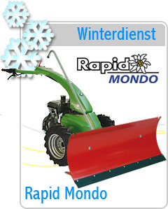 Einachser Rapid Mondo, Euro, Swiss, Universo, Schneepflug, Schneeräumen