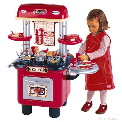 Smoby Küche Tradition  rot-silber