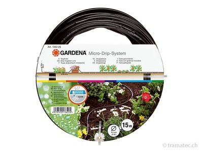 GARDENA Micro-Drip-System Tropfrohr oberirdisch 4,6 mm 3/16" 1,5 l/h 15 m ohne Armaturen