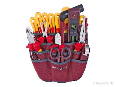 KRAFTWERK Elektriker-Werkzeugsatz in Gürteltasche