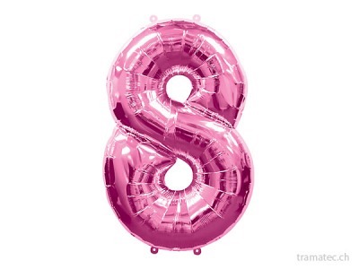 Amscan/Riethmüller Folienballon Nummer 8 pink
