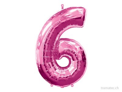 Amscan/Riethmüller Folienballon Nummer 6 pink
