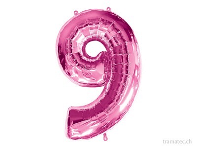 Amscan/Riethmüller Folienballon Nummer 9 pink
