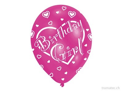 Amscan/Riethmüller 6 Ballone Birthday Girl pink