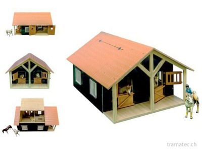 Kids Globe Pferdestall mit 2 Boxen 1:24