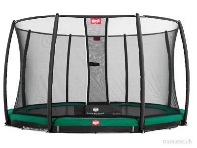 BERG Trampolin InGround Champion Green 430 + Sicherheitsnetz Deluxe