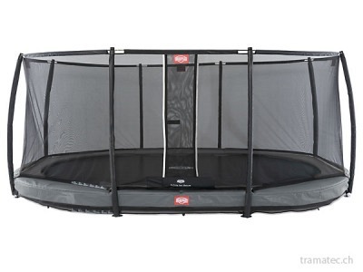 BERG Trampolin Grand Champion InGround 520 Grey + Sicherheitsnetz Deluxe