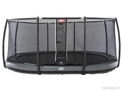 BERG Trampolin Grand Elite InGround 520 Grey + Sicherheitsnetz Deluxe