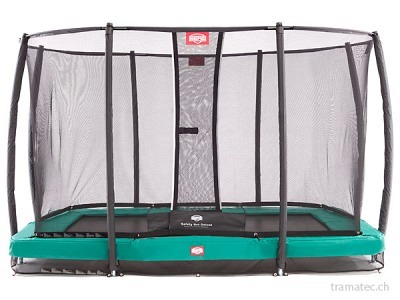 BERG Trampolin Ultim Champion InGround 330 Green + Sicherheitsnetz Deluxe