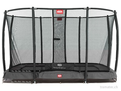 BERG Trampolin Ultim Champion InGround 330 Grey + Sicherheitsnetz Deluxe